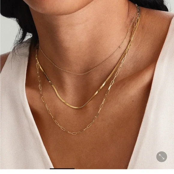 Mejuri 14K Solid Gold Serpentine Necklace 16 inches - Picture 8 of 8